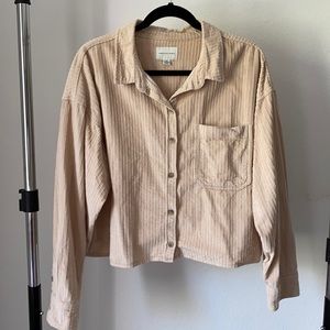 American Eagle Cropped Corduroy Button Down